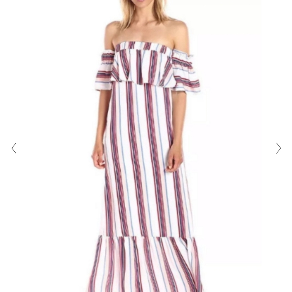 Lucca stripe dress removable sleeves